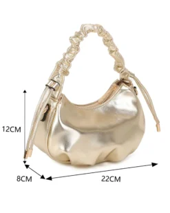 RIFLE - Minibag platino con manico arricciato, tracolla removibile