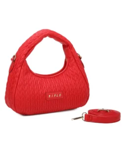 RIFLE - Minibag rossa trapuntata con tracolla removibile