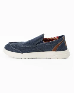 RIFLE - Mocassino blu in tessuto da uomo