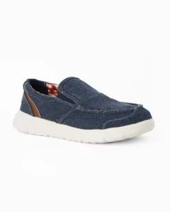 RIFLE - Mocassino blu in tessuto da uomo