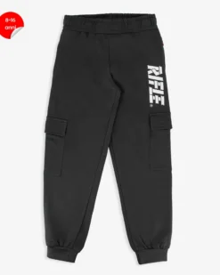 RIFLE - PANTALONE TUTA NERO CON TASCONI 8-16 ANNI