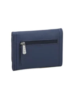 RIFLE - Portafoglio blu con patta e taschino posteriore con chiusura a zip