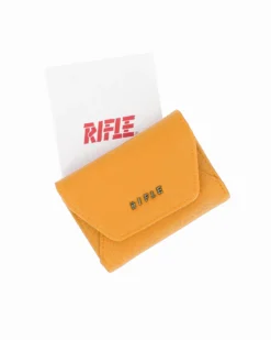 RIFLE - Portafoglio senape da donna con logo