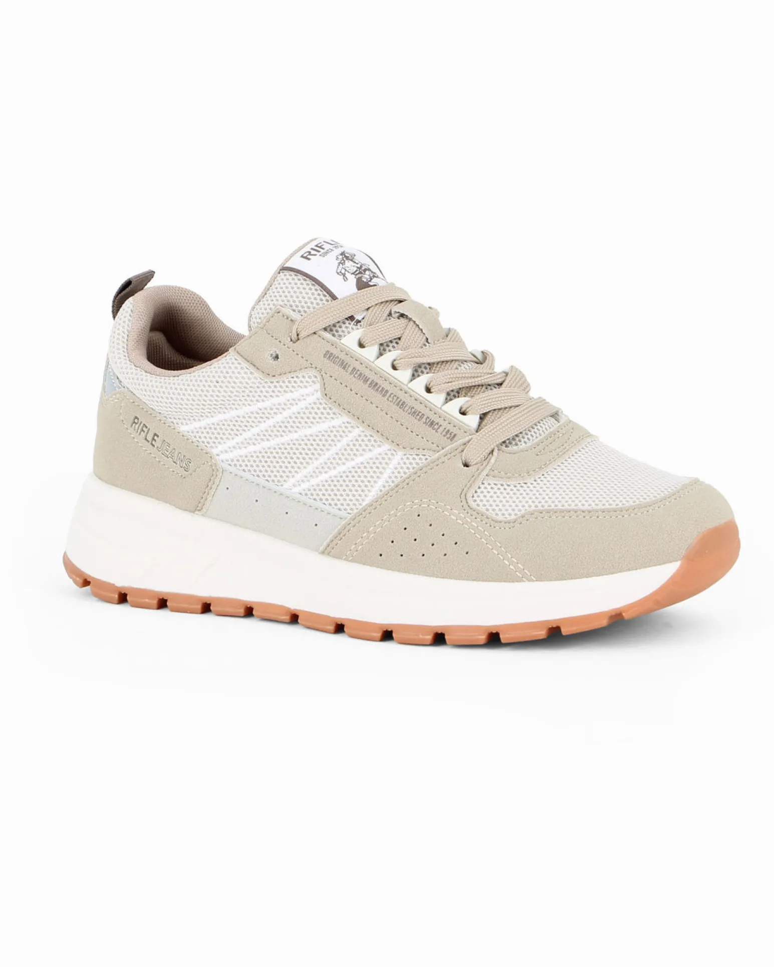 RIFLE - Scarpa beige da uomo con lacci