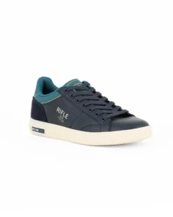RIFLE - Scarpa blu con lacci e inserto scamosciato