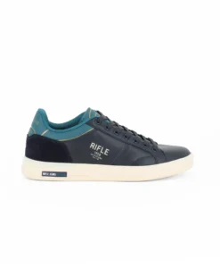 RIFLE - Scarpa blu con lacci e inserto scamosciato
