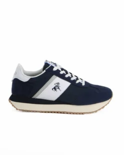 RIFLE - Scarpa blu da uomo con lacci e logo laterale