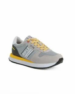 RIFLE - Scarpa grigia con lacci e dettagli gialli