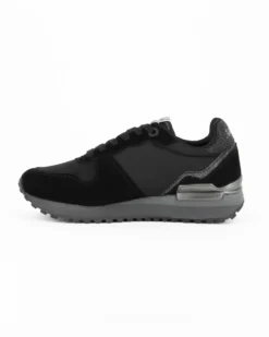 RIFLE - Scarpa nera da donna con lacci e logo laterale