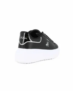 RIFLE - Scarpa sneakers nera con lacci e patch posteriore metallizzata