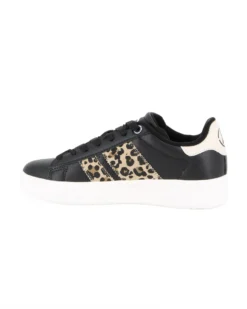 RIFLE - Scarpa sneakers nera da donna con lacci e inserti maculati