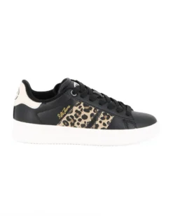 RIFLE - Scarpa sneakers nera da donna con lacci e inserti maculati