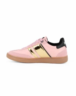 RIFLE - Scarpa sneakers rosa da donna con lacci e dettagli oro