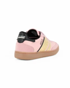 RIFLE - Scarpa sneakers rosa da donna con lacci e dettagli oro