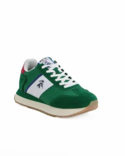 RIFLE - Scarpa verde da uomo con lacci e logo laterale