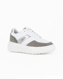 RIFLE - Sneakers bianca da donna con dettagli argento