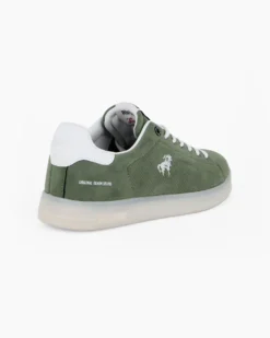 RIFLE - Sneakers verde scamosciata con lacci