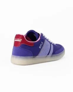 RIFLE - Sneakers viola da donna con patch posteriore rossa e lacci