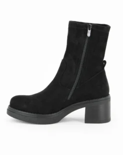 RIFLE - Stivaletto nero scamosciato con zip laterale, tacco 6CM