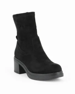 RIFLE - Stivaletto nero scamosciato con zip laterale, tacco 6CM