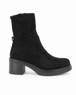 RIFLE - Stivaletto nero scamosciato con zip laterale, tacco 6CM