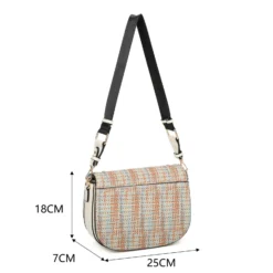 RIFLE - Tracolla multicolor effetto intreccio con patta e tre scomparti interni