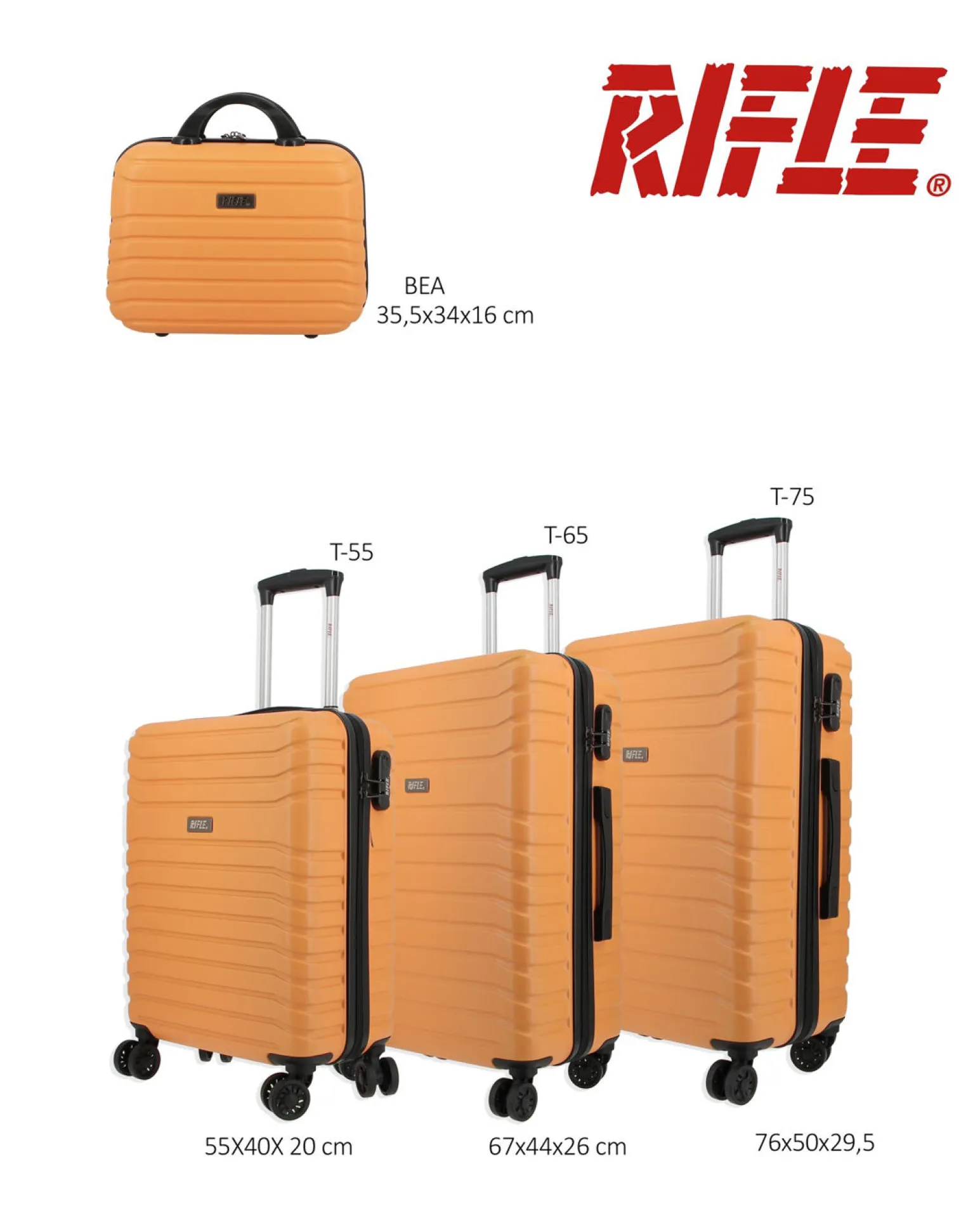 RIFLE - TROLLEY ARANCIONE IN ABS 4 RUOTE