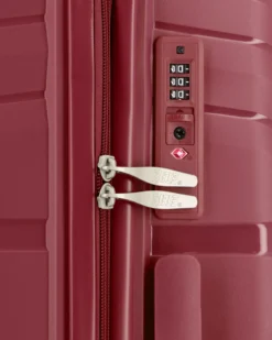 RIFLE - TROLLEY BORDEAUX IN ABS 4 RUOTE CON COMBINAZIONE TSA
