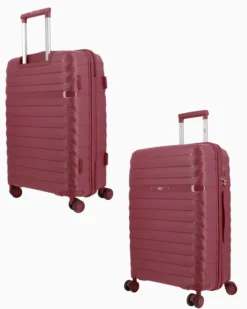 RIFLE - TROLLEY BORDEAUX IN ABS 4 RUOTE CON COMBINAZIONE TSA