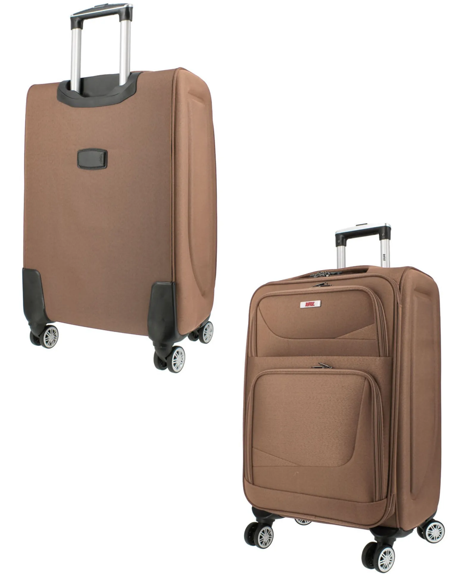 RIFLE - TROLLEY CAMEL IN TESSUTO CON DOPPIA TASCA FRONTALE E 4 RUOTE