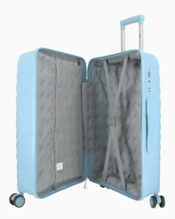 RIFLE - TROLLEY CELESTE IN ABS 4 RUOTE CON COMBINAZIONE TSA