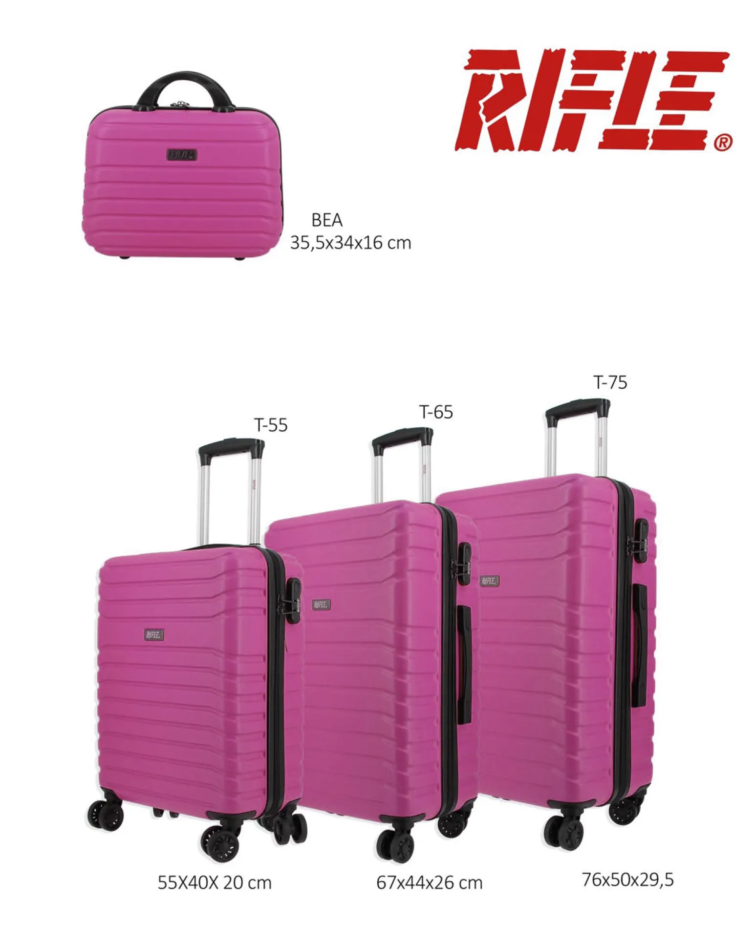 RIFLE - TROLLEY FUXIA IN ABS 4 RUOTE