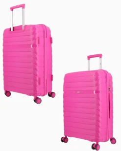 RIFLE - TROLLEY FUXIA IN ABS 4 RUOTE CON COMBINAZIONE TSA