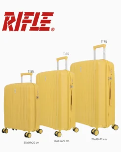 RIFLE - TROLLEY GIALLO IN ABS 4 RUOTE CON COMBINAZIONE TSA