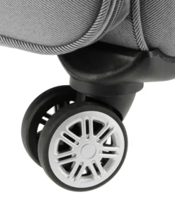 RIFLE - TROLLEY GRIGIO IN TESSUTO CON DOPPIA TASCA FRONTALE E 4 RUOTE