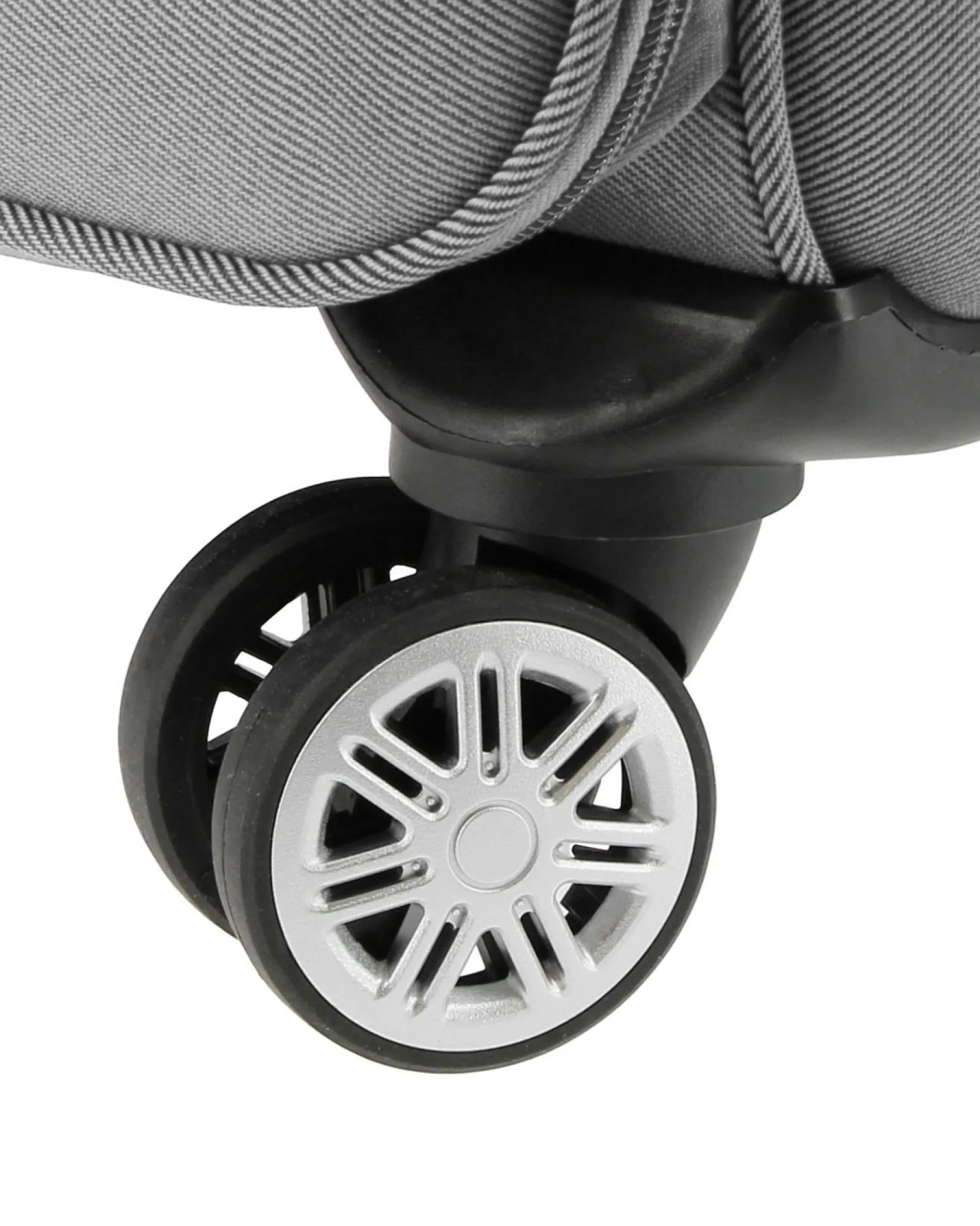 RIFLE - TROLLEY GRIGIO IN TESSUTO CON DOPPIA TASCA FRONTALE E 4 RUOTE