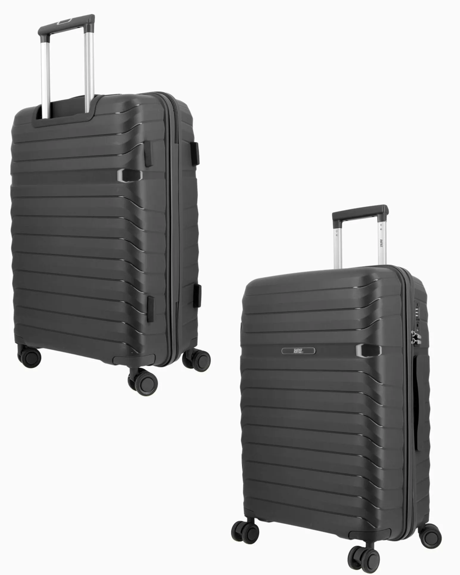 RIFLE - TROLLEY NERO IN ABS 4 RUOTE CON COMBINAZIONE TSA