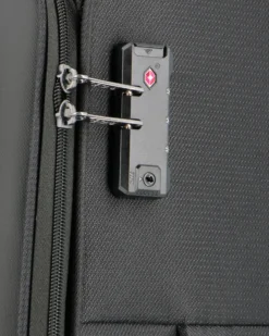 RIFLE - TROLLEY NERO IN TESSUTO CON DOPPIA TASCA FRONTALE, COMBINAZIONE TSA E 4 RUOTE