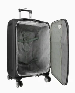 RIFLE - TROLLEY NERO IN TESSUTO CON DOPPIA TASCA FRONTALE E 4 RUOTE