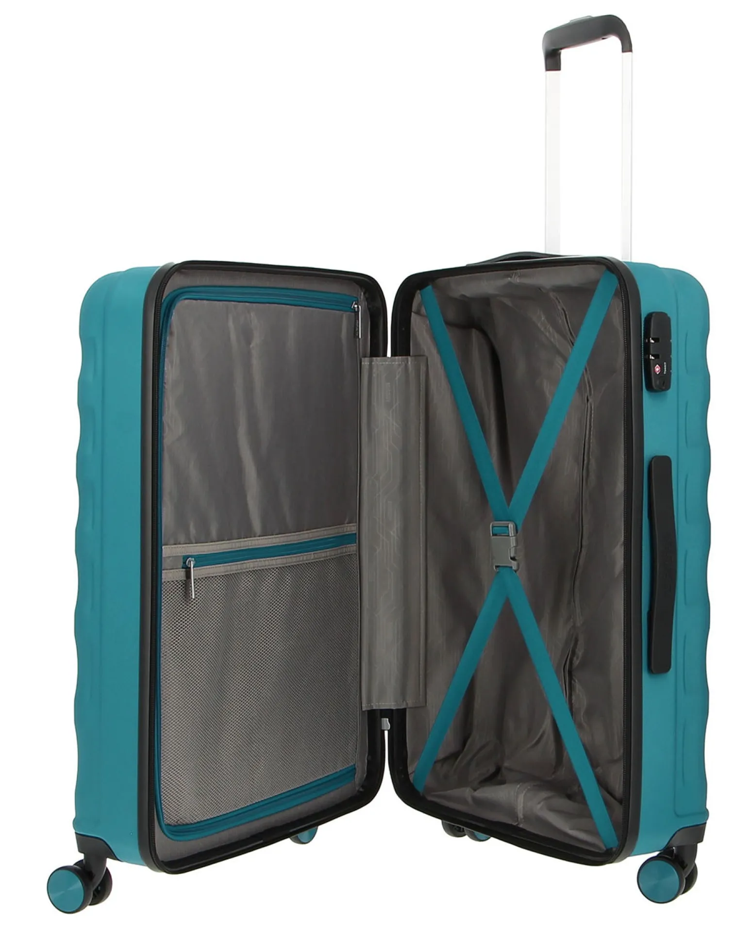 RIFLE - TROLLEY NERO 4 RUOTE IN ABS CON COMBINAZIONE TSA