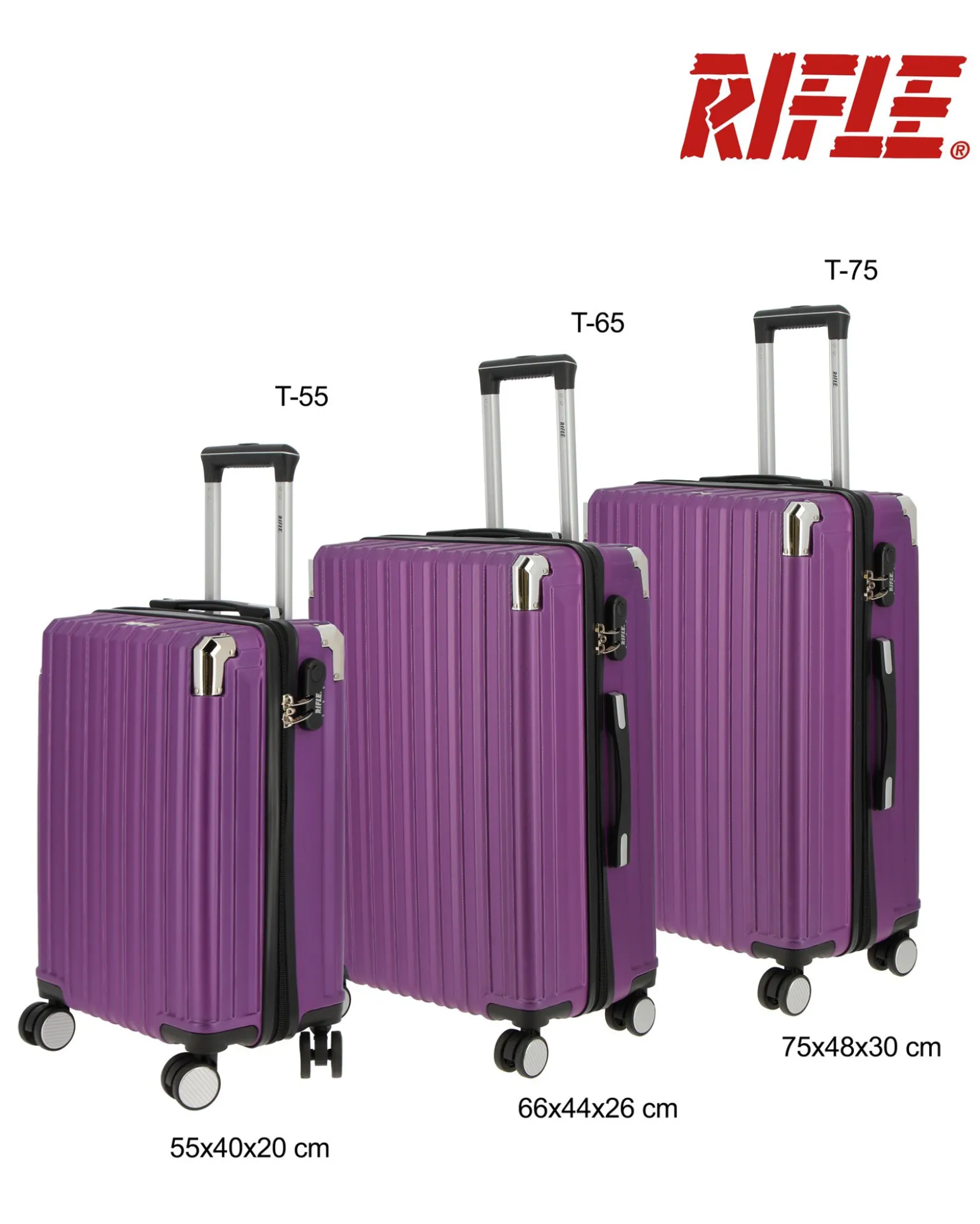 RIFLE - TROLLEY PRUGNA IN ABS CON ANGOLI IN METALLO