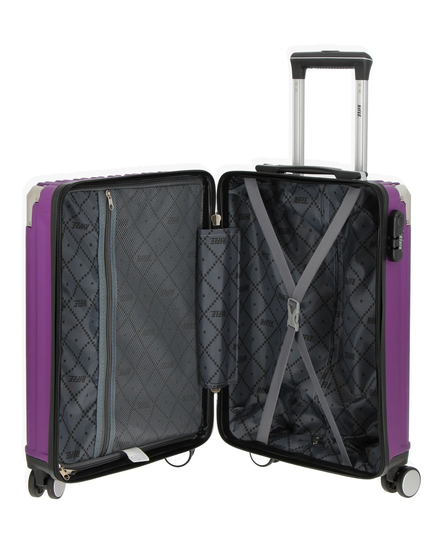 RIFLE - TROLLEY PRUGNA IN ABS CON ANGOLI IN METALLO