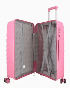 RIFLE - TROLLEY ROSA IN ABS 4 RUOTE CON COMBINAZIONE TSA