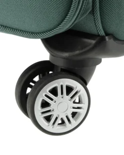RIFLE - TROLLEY VERDE IN TESSUTO CON DOPPIA TASCA FRONTALE E 4 RUOTE