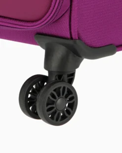 RIFLE - TROLLEY VIOLA IN TESSUTO CON DOPPIA TASCA FRONTALE, COMBINAZIONE TSA E 4 RUOTE