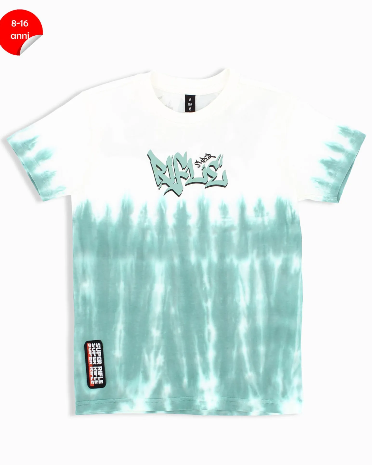RIFLE - Tshirt manica corta verde salvia ragazzi 8-16 anni in cotone