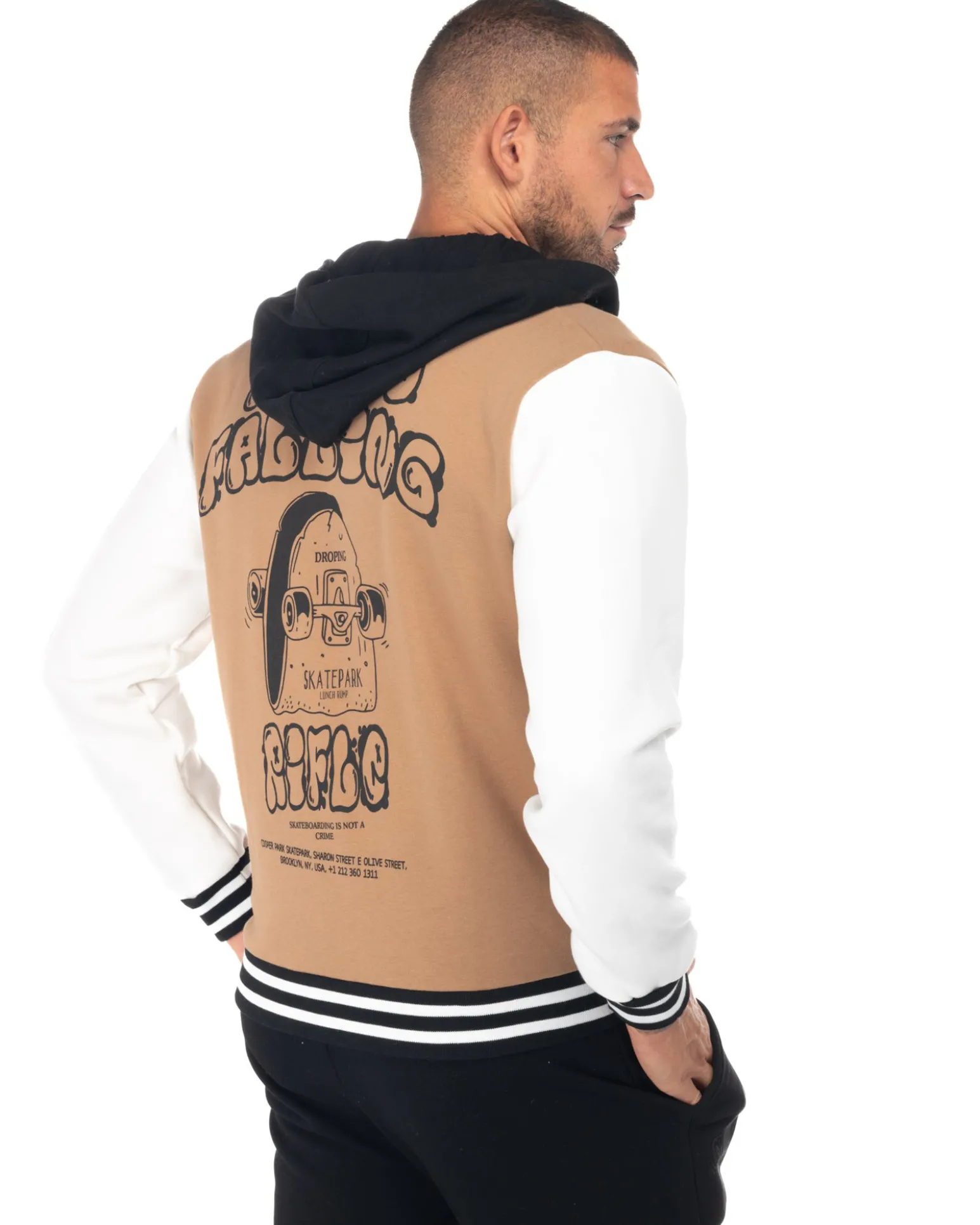 RIFLE - UOMO FELPA BOMBER CON CAPPUCCIO
