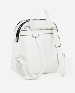 RIFLE - Zaino animalier bianco con doppia cerniera loggata e tasca frontale