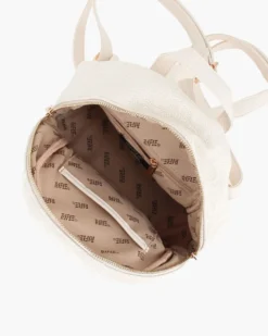 RIFLE - Zaino beige logato con tasca frontale