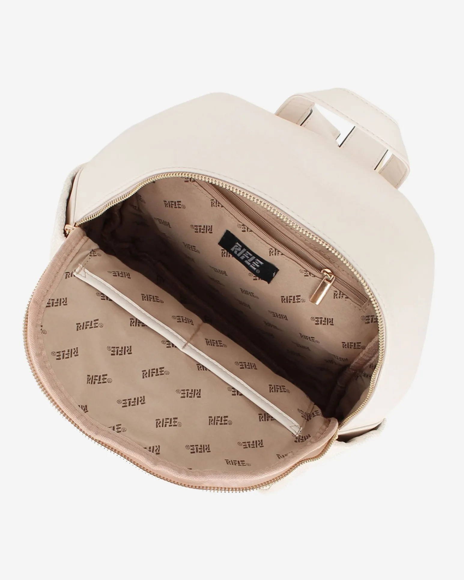 RIFLE - Zaino beige logato multitasche
